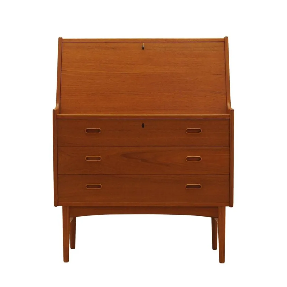 Secrétaire en teck, design danois, années 1960, designer : Arne Wahl Iversen, fabricant