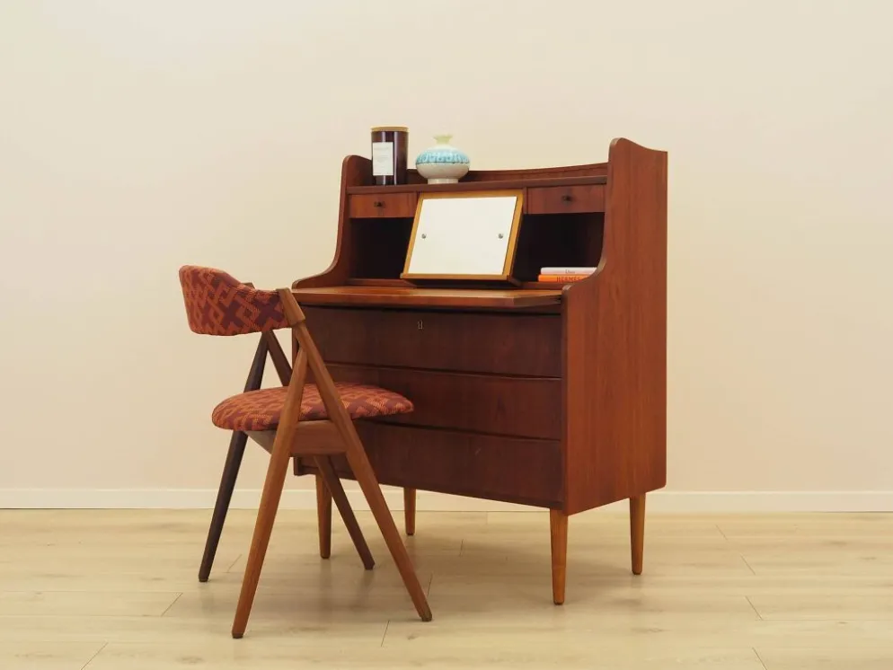 Secrétaire en teck, design danois, années 1970, fabriqué au Danemark