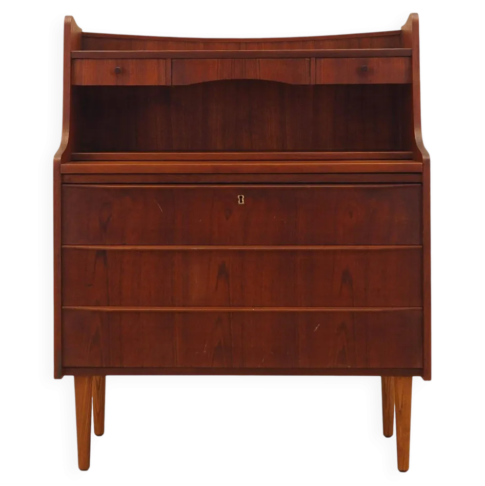 Secrétaire en teck, design danois, années 1970, fabriqué au Danemark