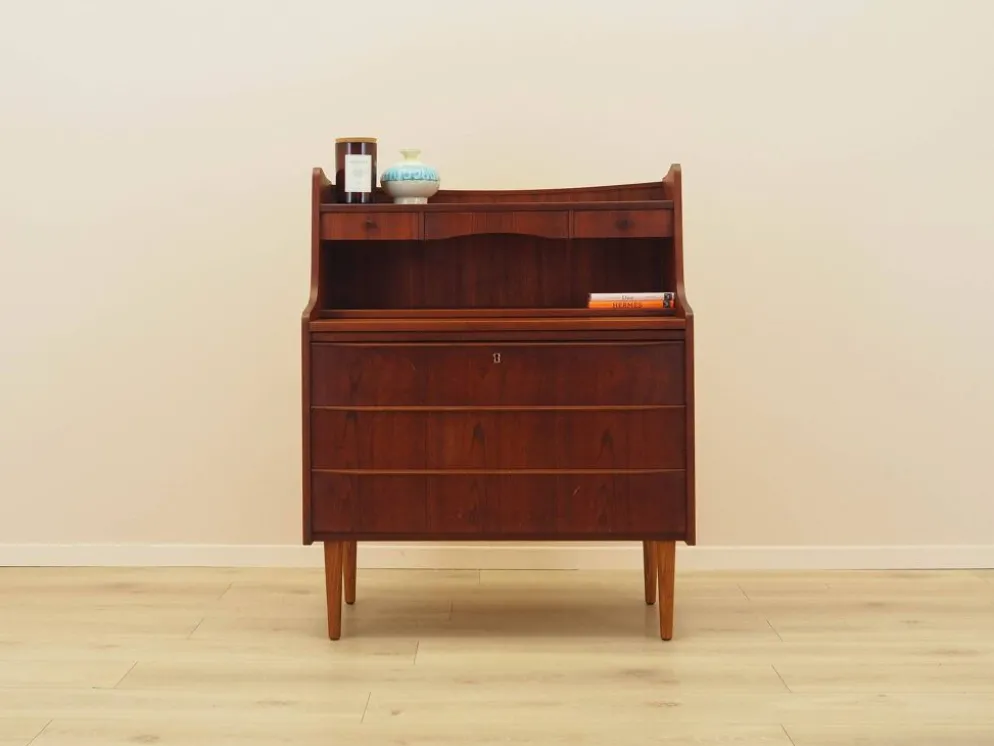 Secrétaire en teck, design danois, années 1970, fabriqué au Danemark
