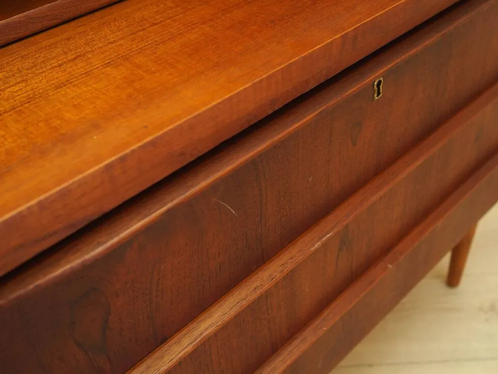 Secrétaire en teck, design danois, années 1970, fabriqué au Danemark