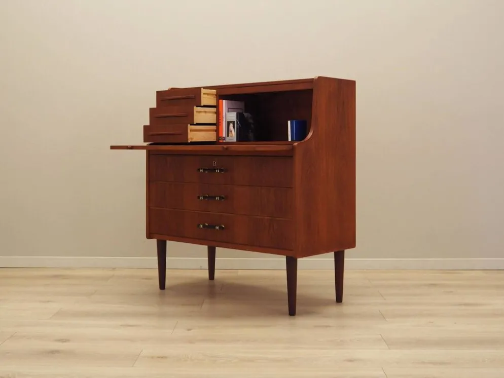 Secrétaire en teck, design danois, années 1970, production : Danemark