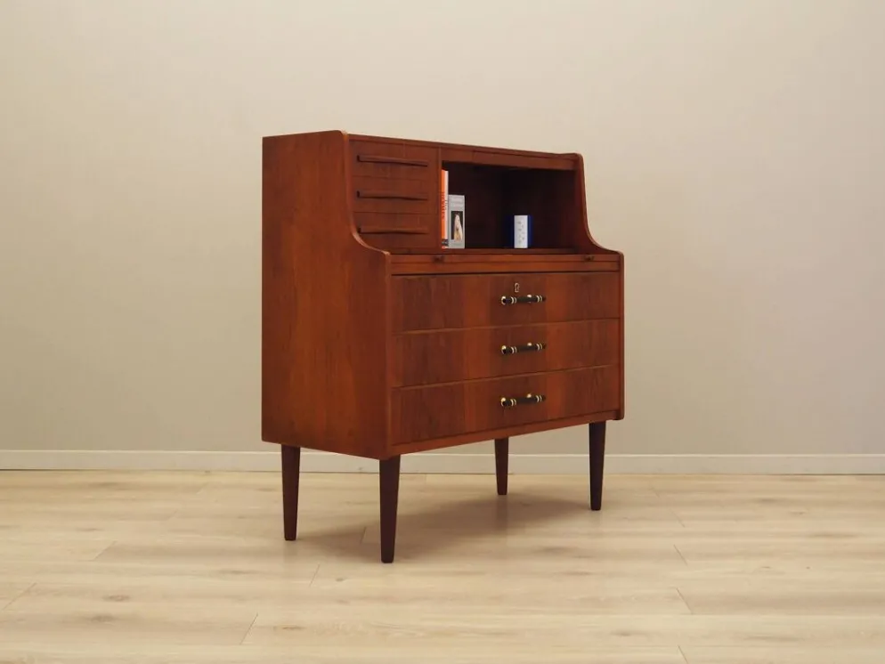Secrétaire en teck, design danois, années 1970, production : Danemark