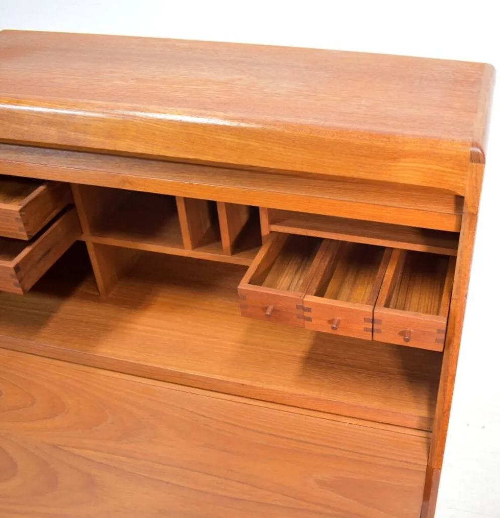 Secrétaire en teck par Dyrlund Danemark bureau des années 1960 Vintage Mid-Century