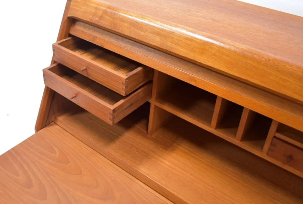 Secrétaire en teck par Dyrlund Danemark bureau des années 1960 Vintage Mid-Century