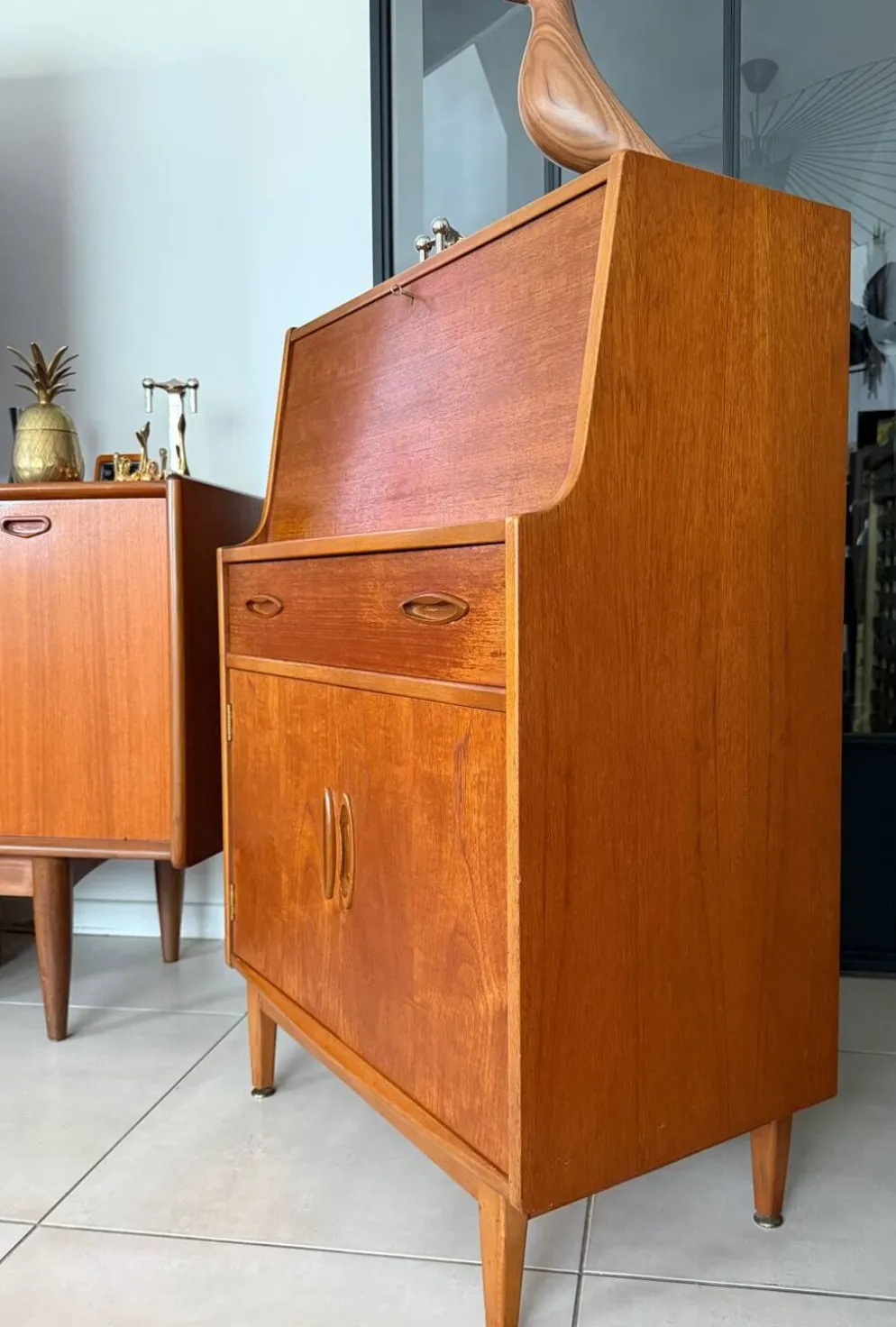 Secrétaire Jentique vintage en teck