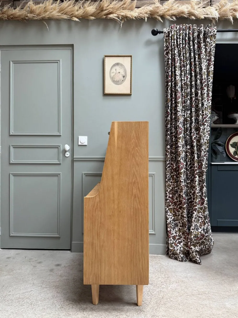 Secrétaire mid-century en chêne (rénovée)