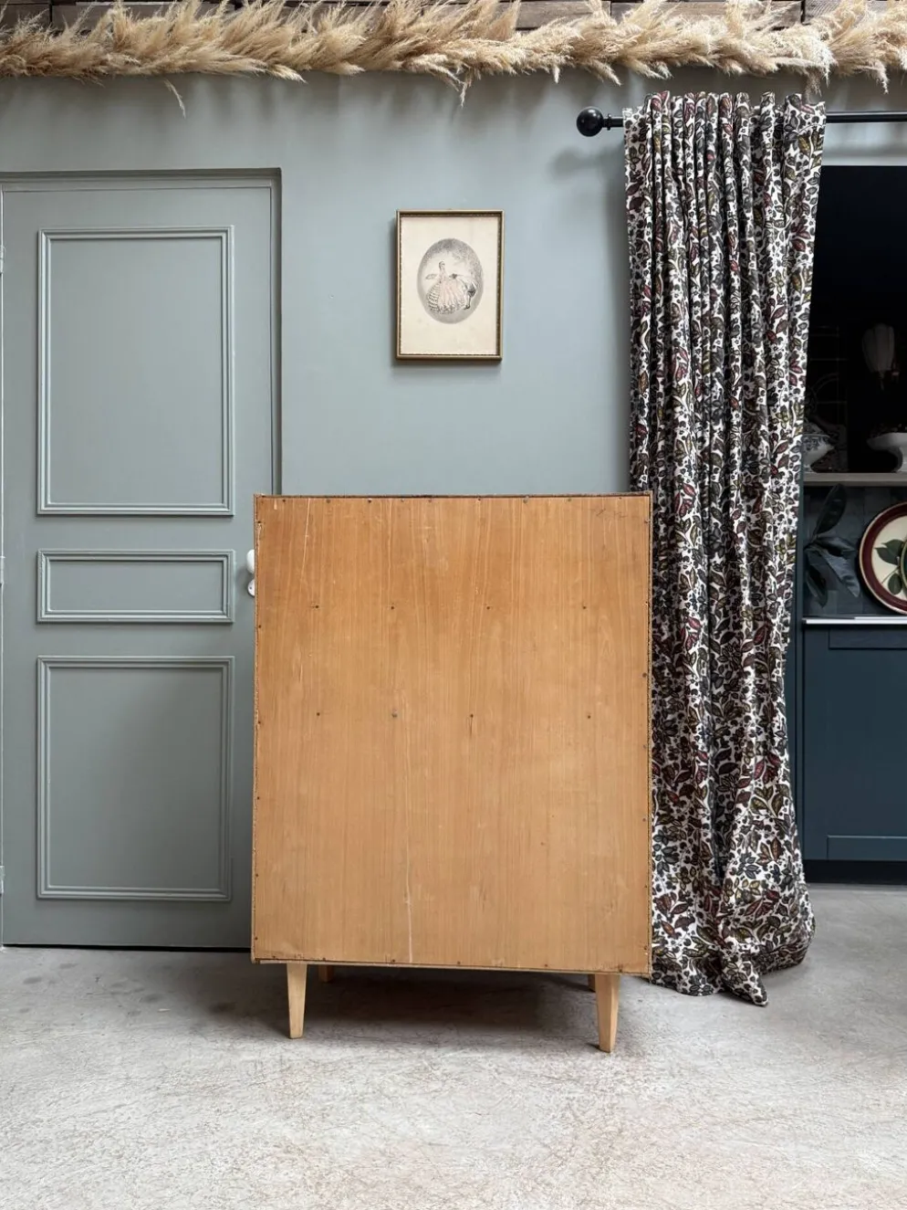 Secrétaire mid-century en chêne (rénovée)