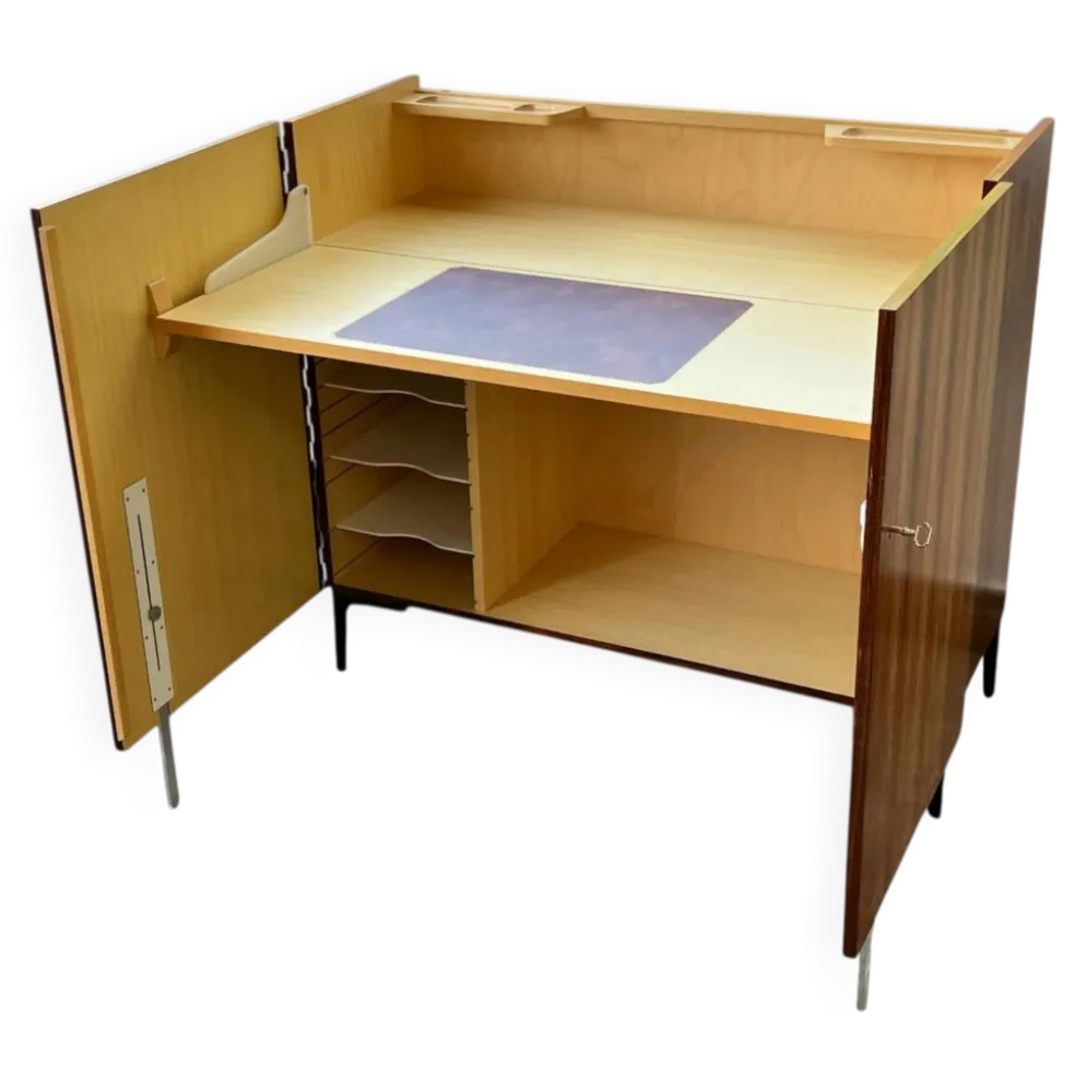 Secrétaire Mid Century Magic Box Bureau à domicile en précieux bois de palissandre