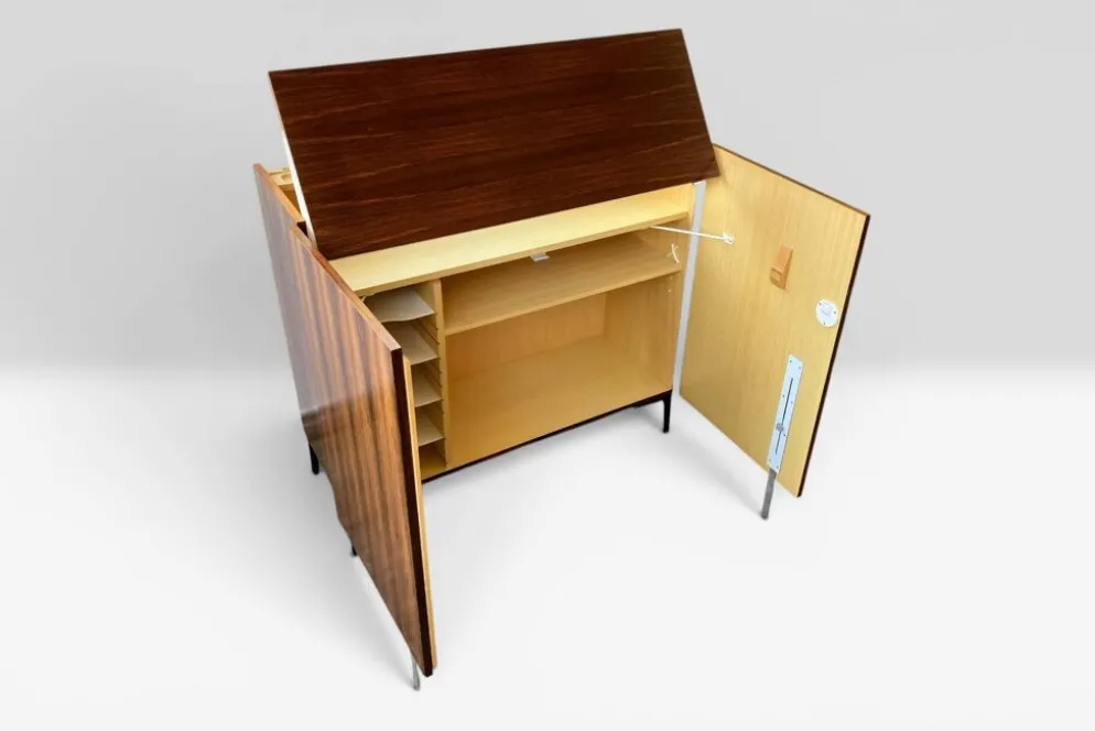 Secrétaire Mid Century Magic Box Bureau à domicile en précieux bois de palissandre