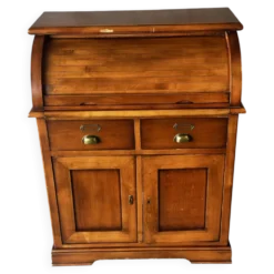 Secrétaire à rideau en merisier – Petit bureau de rangement, seconde m