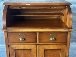 Secrétaire à rideau en merisier – Petit bureau de rangement, seconde m