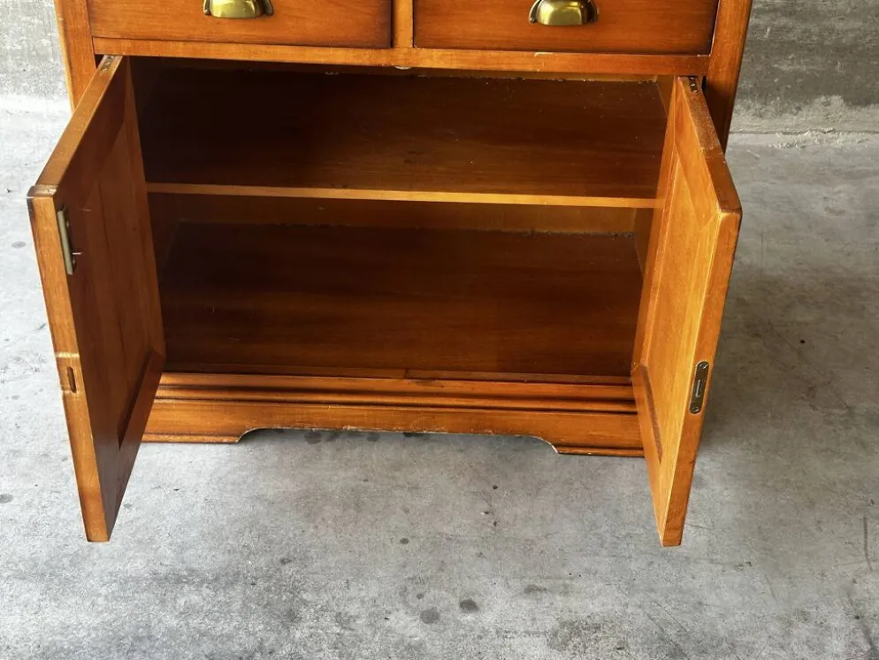 Secrétaire à rideau en merisier – Petit bureau de rangement, seconde m