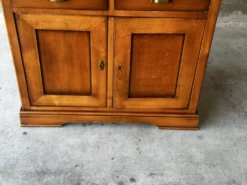 Secrétaire à rideau en merisier – Petit bureau de rangement, seconde m