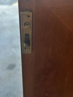 Secrétaire à rideau en merisier – Petit bureau de rangement, seconde m