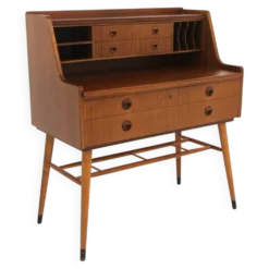 Secrétaire scandinave en acajou, Suède, 1950