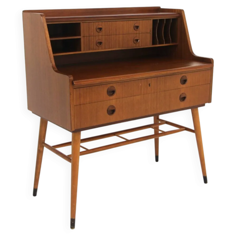 Secrétaire scandinave en acajou, Suède, 1950