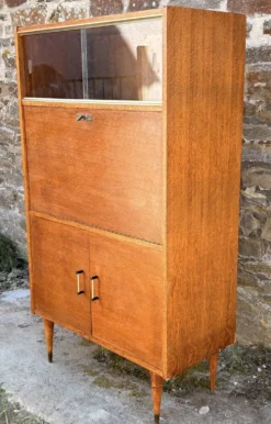 Secrétaire scandinave en chêne clair, années 50-60