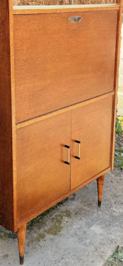 Secrétaire scandinave en chêne clair, années 50-60