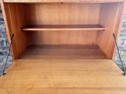 Secrétaire scandinave en chêne clair, années 50-60