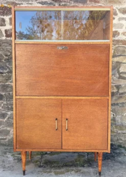Secrétaire scandinave en chêne clair, années 50-60