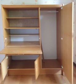 Secrétaire scandinave en chêne clair, années 50-60