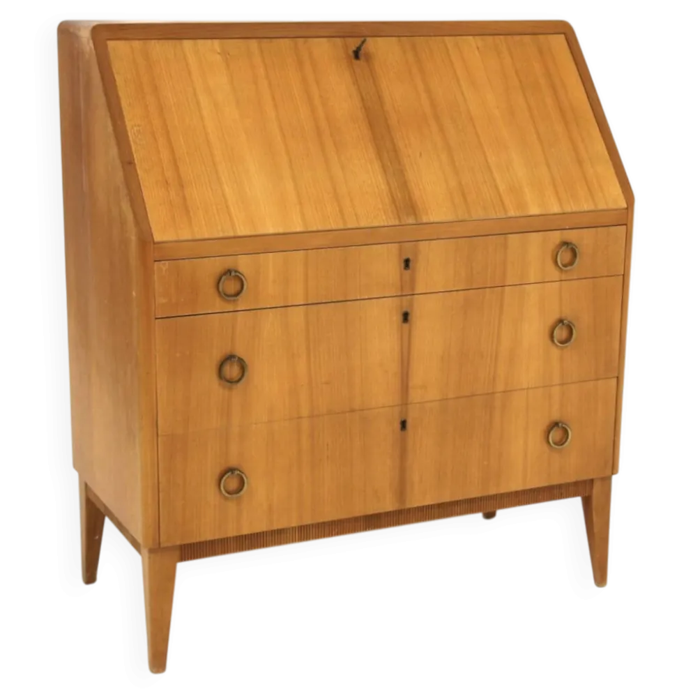 Secrétaire scandinave en orme, Swedish modern, Suède, 1940