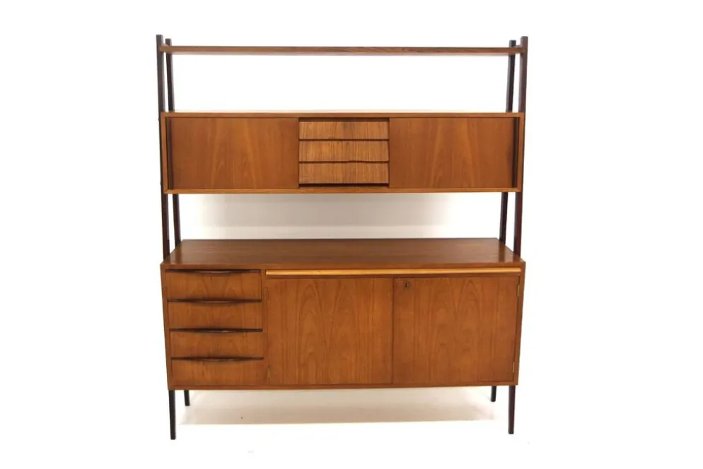 Secrétaire scandinave en teck, Suède, 1960