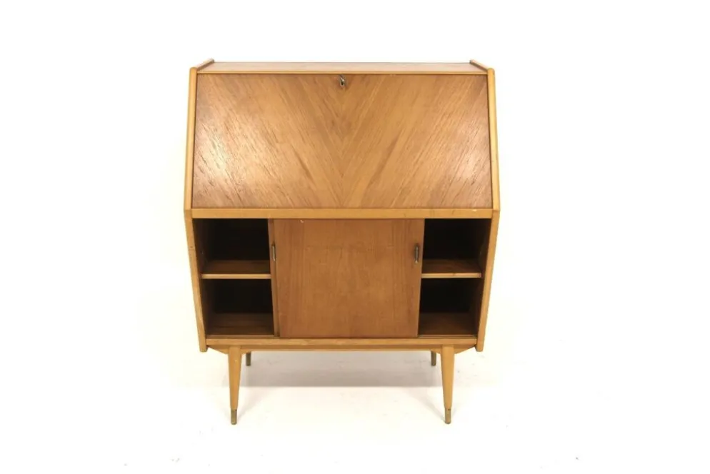 Secrétaire scandinave en teck, Suède, 1950
