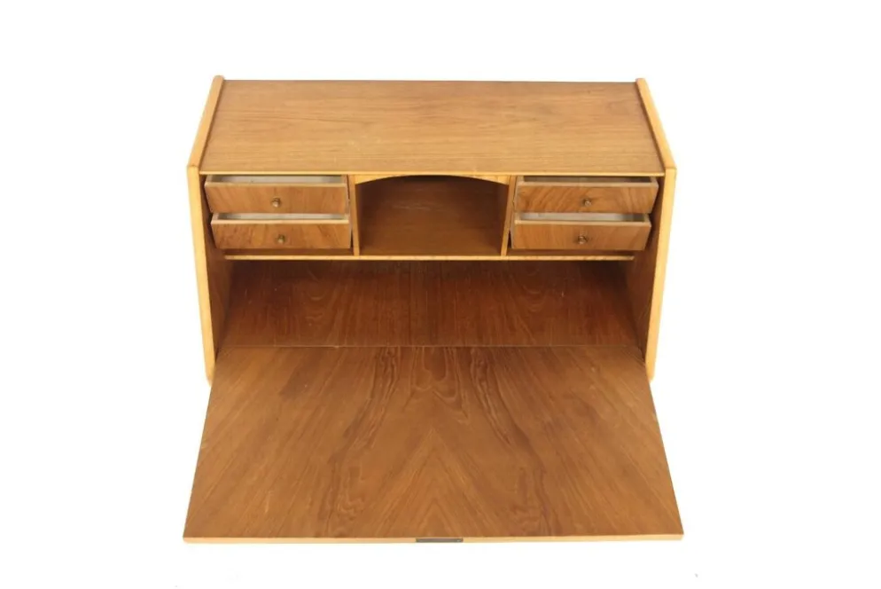 Secrétaire scandinave en teck, Suède, 1950