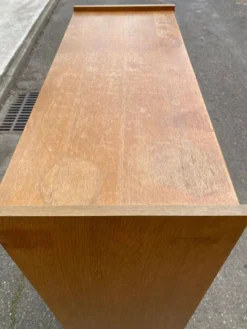 Secrétaire scandinave lumineux vintage avec 3 portes 1960