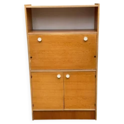 Secrétaire scandinave lumineux vintage avec 3 portes 1960