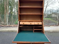 Secrétaire scandinave vintage en chêne 1950