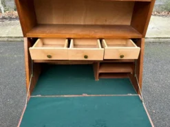 Secrétaire scandinave vintage en chêne 1950