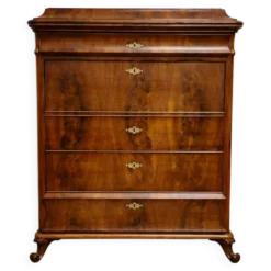 Secrétaire / scriban époque Bieidermeier en acajou flammé – XIXe siècle