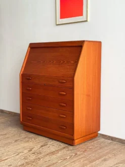 Secrétaire Teak Dyrlund Danemark Mid Century Bureau