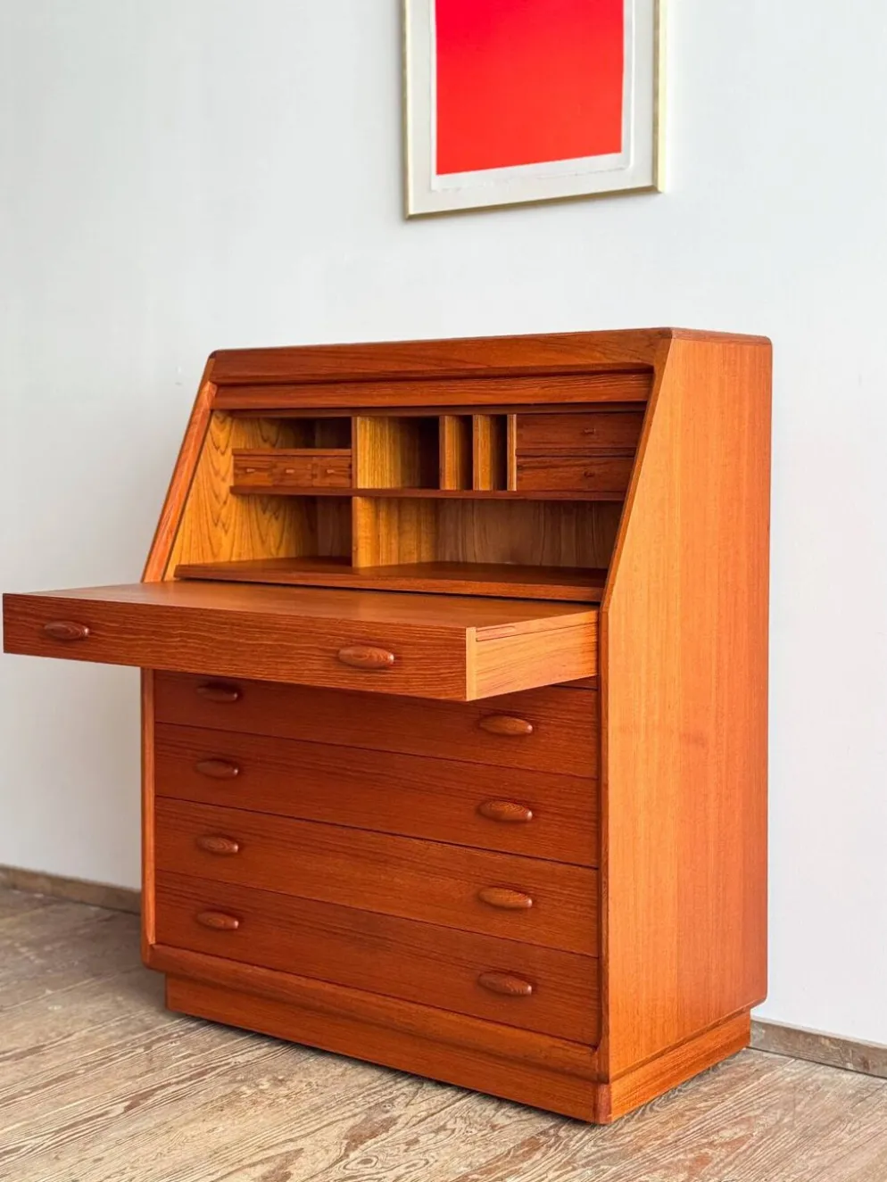 Secrétaire Teak Dyrlund Danemark Mid Century Bureau