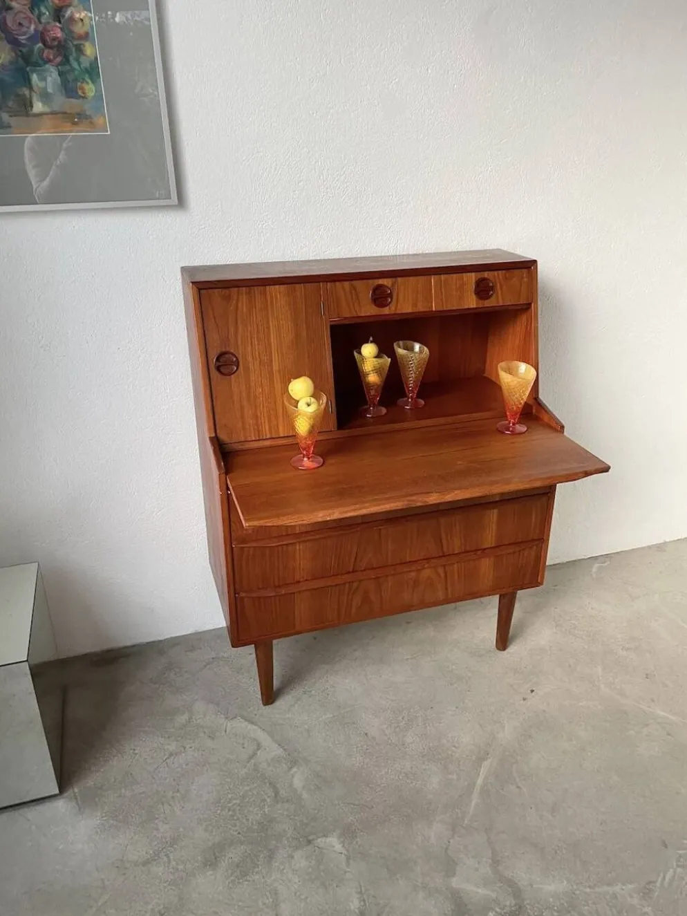Secrétaire teck danois des années 60