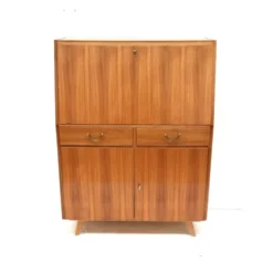 Secrétaire vintage avec tiroirs, abattant et portes des années 1960