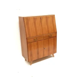 Secrétaire vintage avec tiroirs, abattant et portes des années 1960