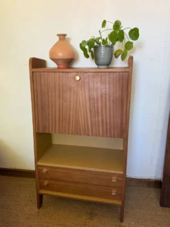 Secrétaire vintage compact placage acajou