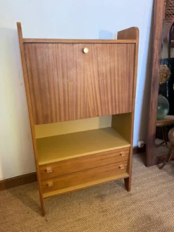 Secrétaire vintage compact placage acajou
