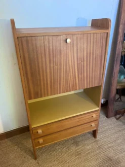 Secrétaire vintage compact placage acajou