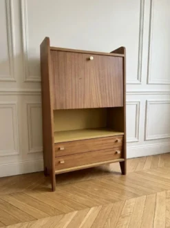 Secrétaire vintage compact placage acajou