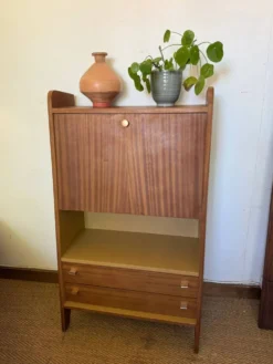 Secrétaire vintage compact placage acajou