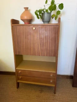 Secrétaire vintage compact placage acajou