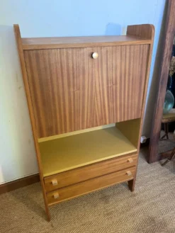 Secrétaire vintage compact placage acajou