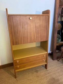 Secrétaire vintage compact placage acajou