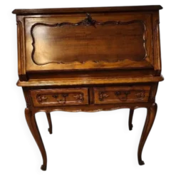 Secrétaire vintage en bois fruitier – Style Louis XV – Avec sa clé