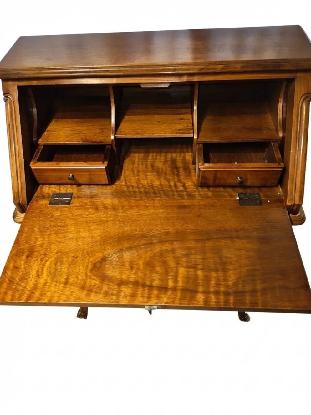 Secrétaire vintage en bois fruitier – Style Louis XV – Avec sa clé